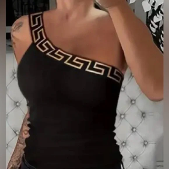 One Shoulder Black Summer Top - Size 4 (S) HOST PICK - Picture 1 of 4